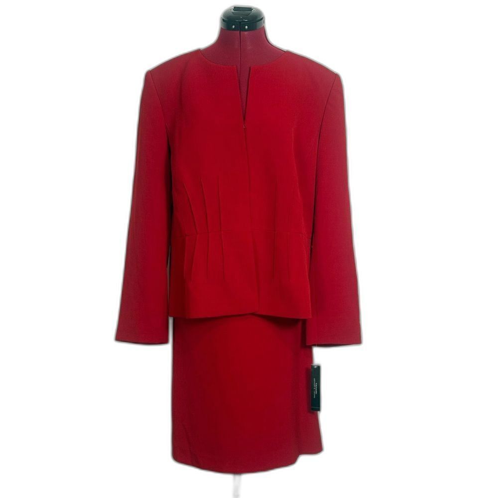 NWT Tahari ASL Skirt Suit Women’s Size 18 Red 2-Piece Suit Blazer & Skirt